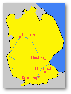 Carte de la rgion Holbeach-Spalding
